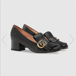 Gucci Women’s Mormont Blk Leather 2in Loafer